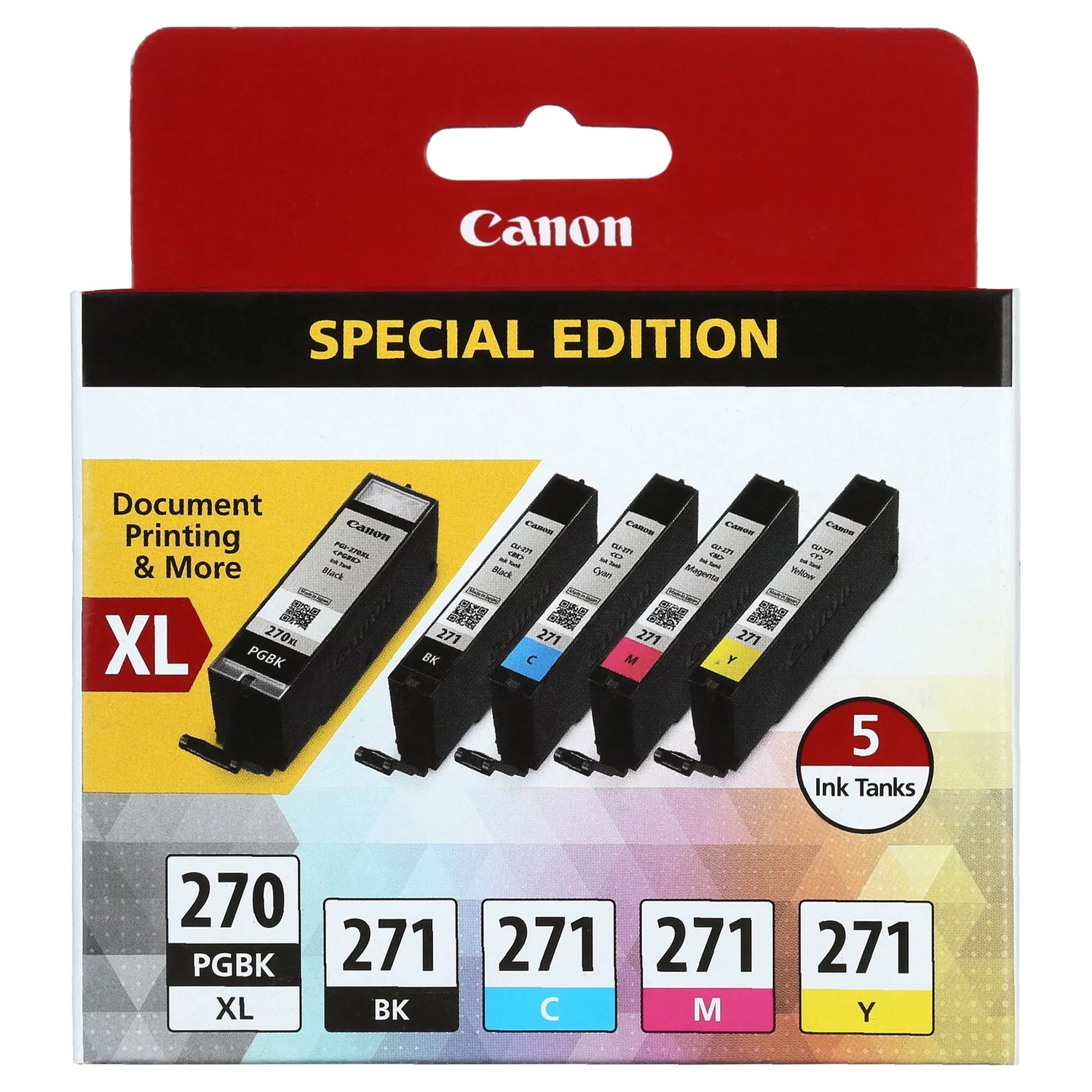 Canon PGI-270XL Black and CLI-271 Black and color Ink Cartridges-5pack