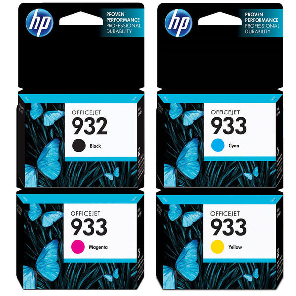 HP 932 (CN057AN) Black &amp; 933 (CN058AN) Cyan, (CN059AN) Magenta, and (CN060AN) Yellow Ink Cartridges- 4 Pack for your&nbsp;HP Printer