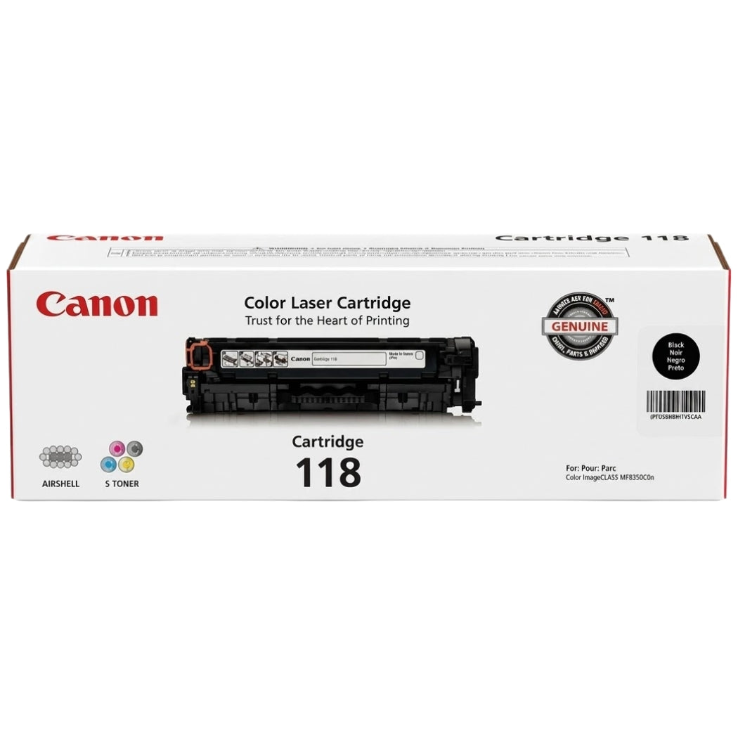 Genuine Canon 118 High-Yield Black Toner Cartridge, 2662B001AA