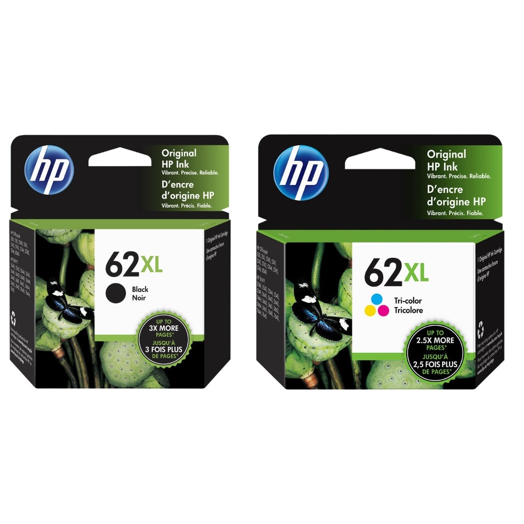 HP 62XL Black & Tri-Color Ink Cartridge - 2 Pack