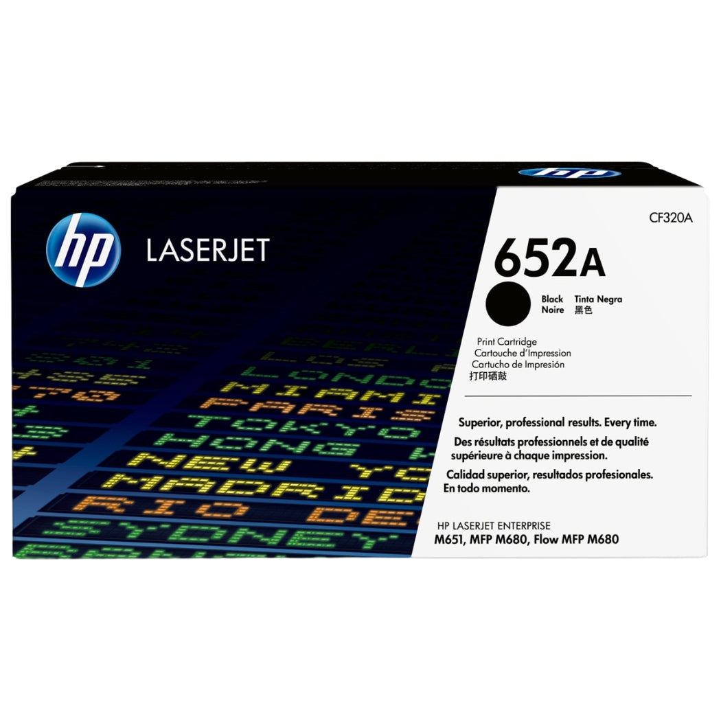 Genuine HP 652A Standard Yield Black Toner Cartridge, CF320A