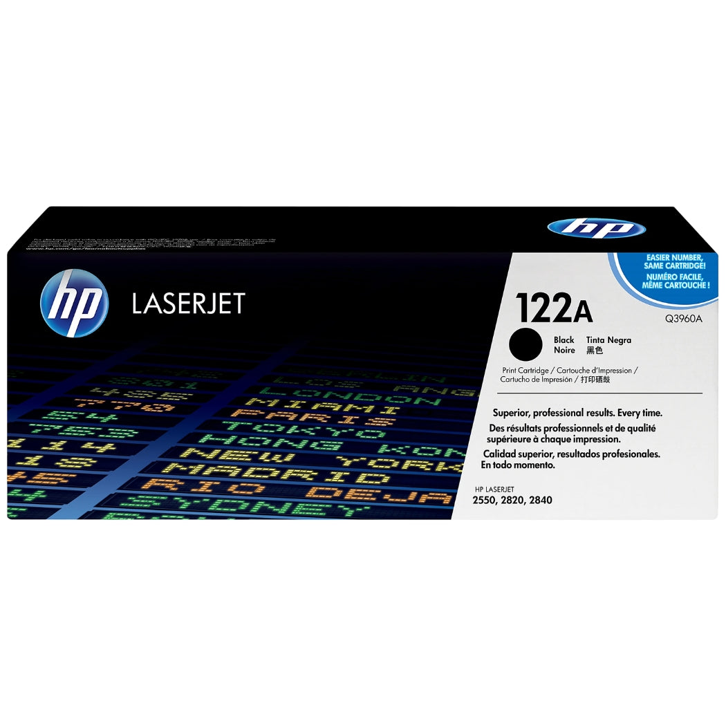 Original HP 122A Standard-Yield Black Toner Cartridge, Q3960A