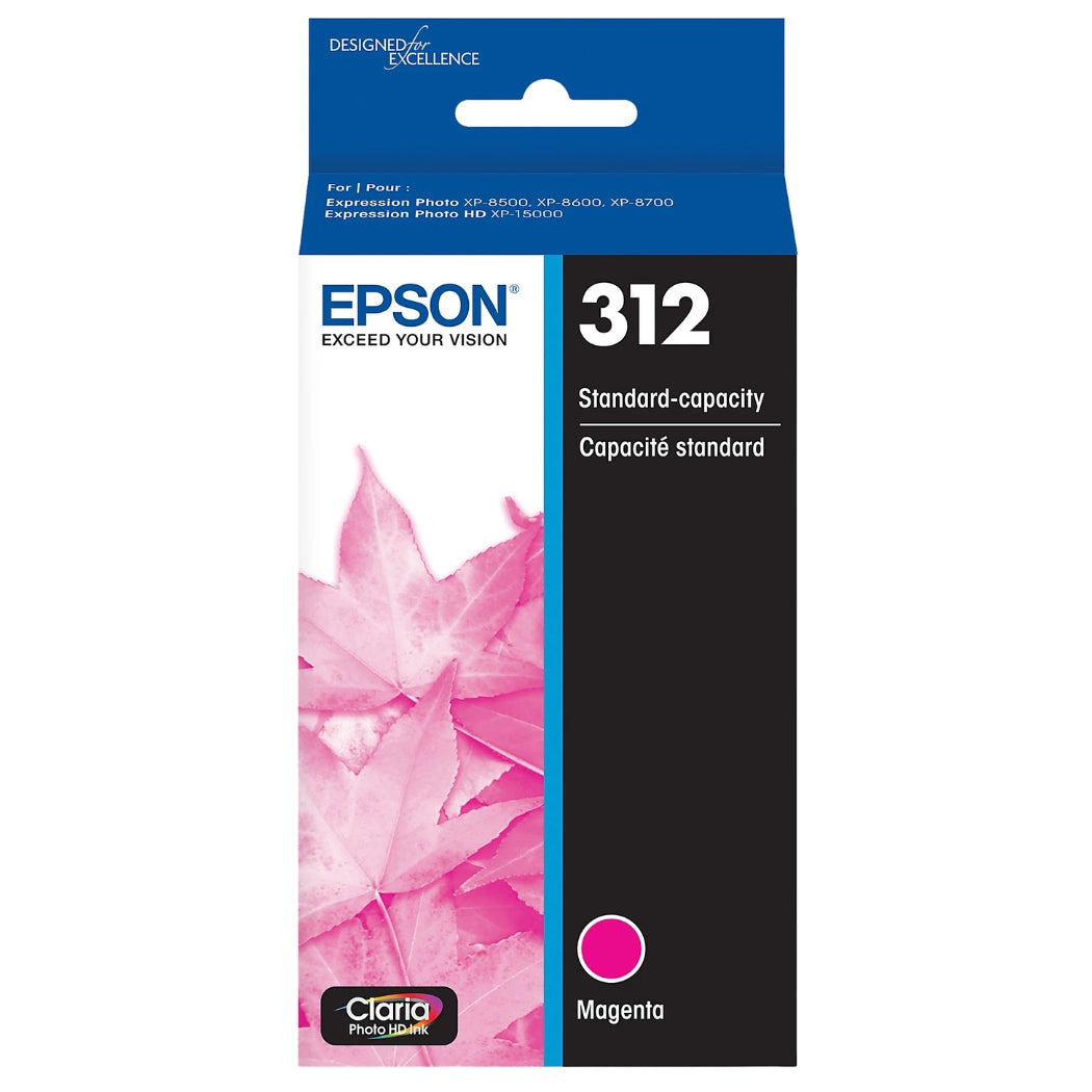 Genuine Epson 312 Magenta Claria Photo HD Ink Cartridge, T312320