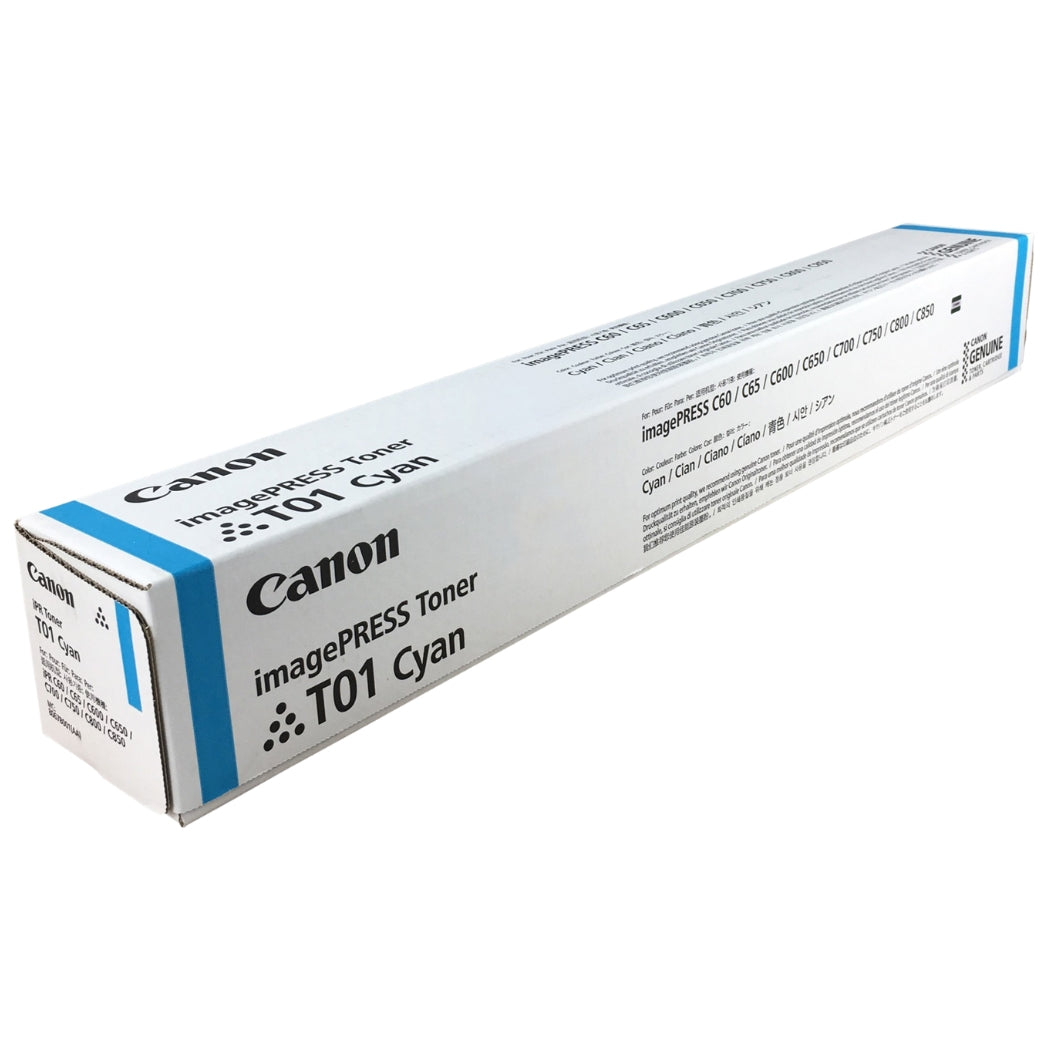 Original Canon T01 High Yield Cyan Toner Cartridge, 8067B001AA