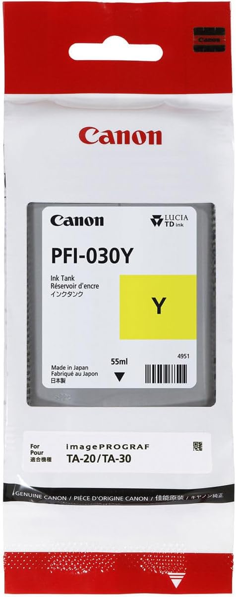 Original Canon PFI-030 Standard Yield Yellow Ink Cartridge, 3492C001