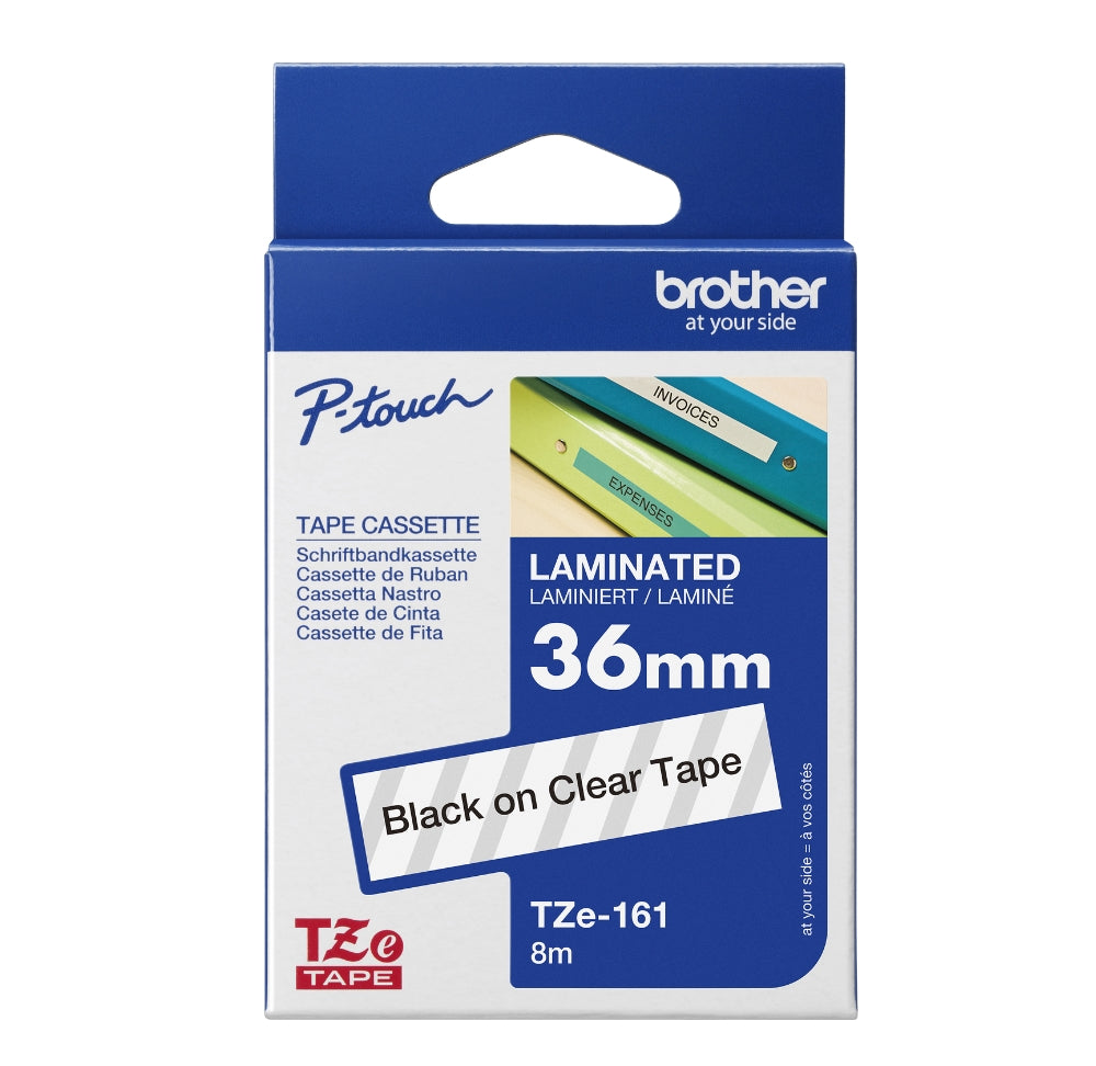 Original Brother TZe-161 Labelling Tape Cassette 36mm (W) * 8m (L) Black on Pink Tape-TZe-161
