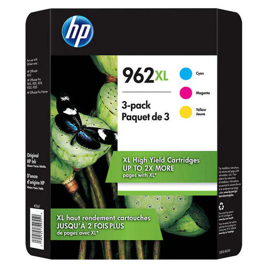 Original HP 962XL High Yield Cyan, Magenta, Yellow Ink Cartridge