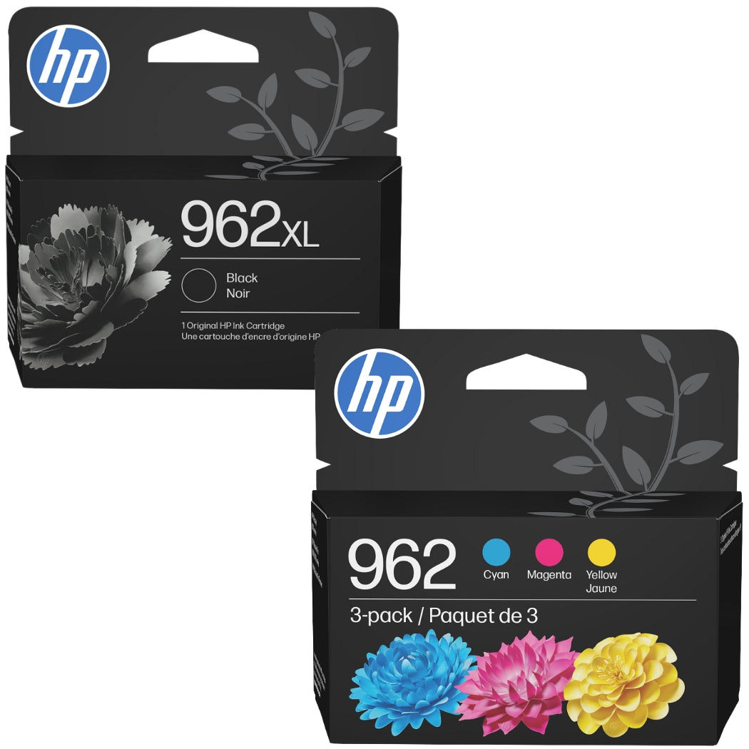 Original HP 962XL Black & 962 Cyan, Magenta, Yellow Ink Cartridge - 4 Pack