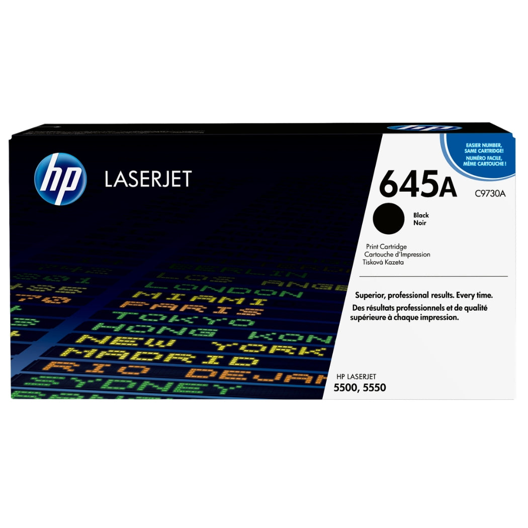 Original HP 645A Standard-Yield Black Toner Cartridge, C9730A