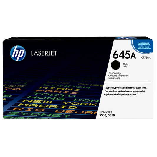 Original HP 645A Standard-Yield Black Toner Cartridge, C9730A