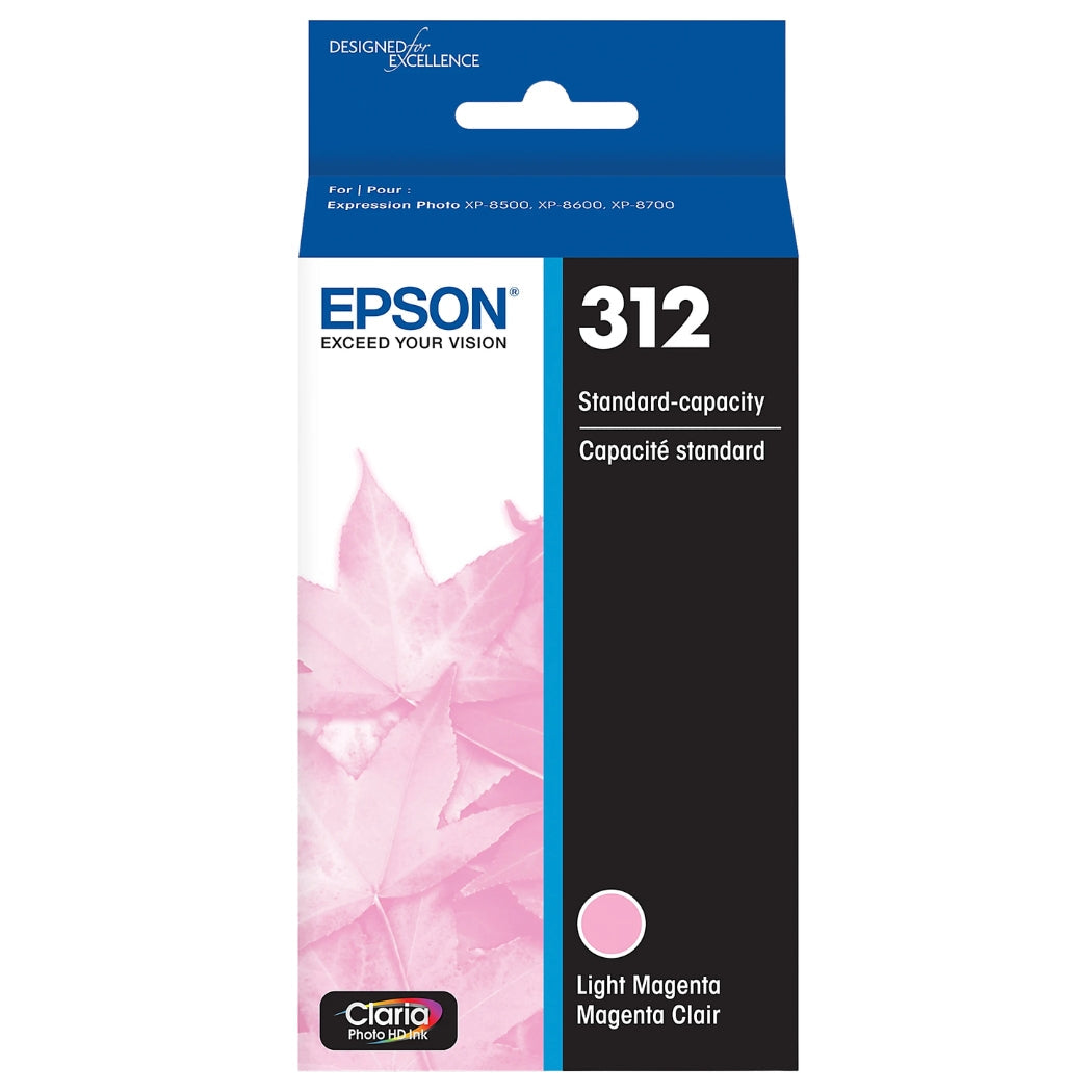 Genuine Epson 312 Light Magenta Claria Photo HD Ink Cartridge, T312620