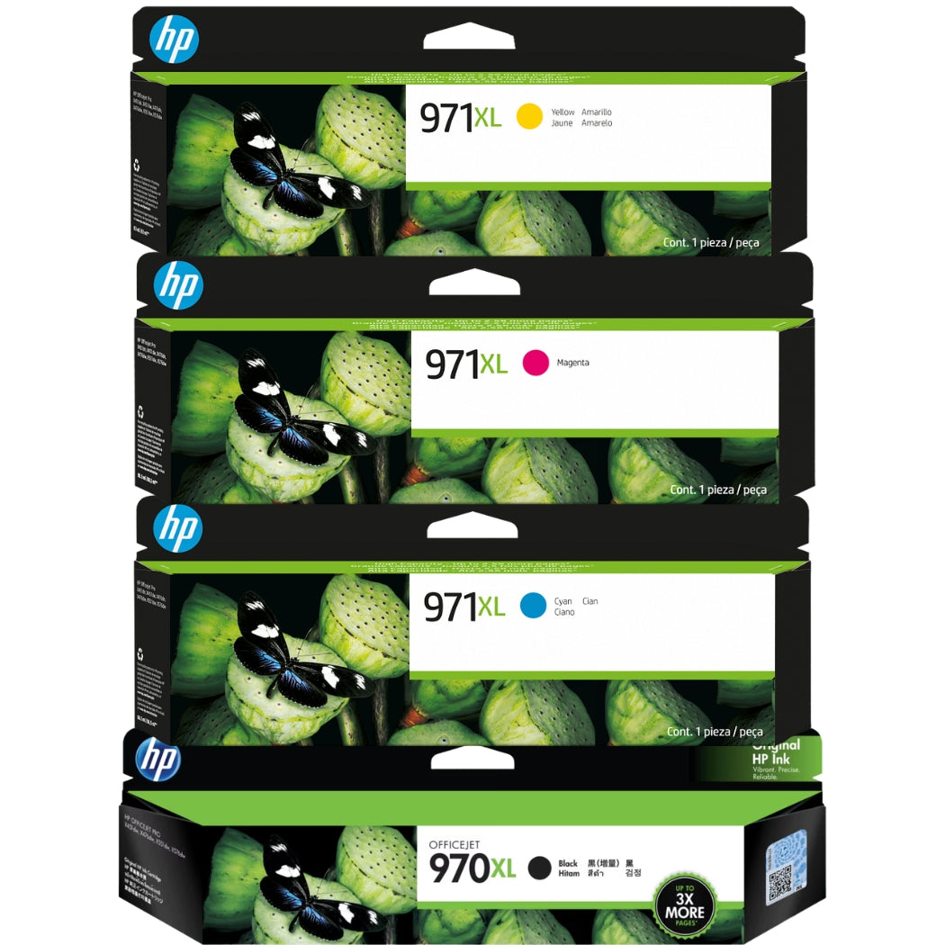 Original HP 970XL Black 971XL Cyan, Magenta, Yellow ink cartridges-4 Pack