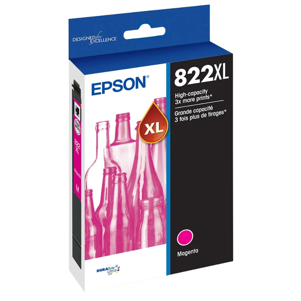 Genuine Epson T822XL Magenta High-Yield Ink Cartridge, T822XL320-S