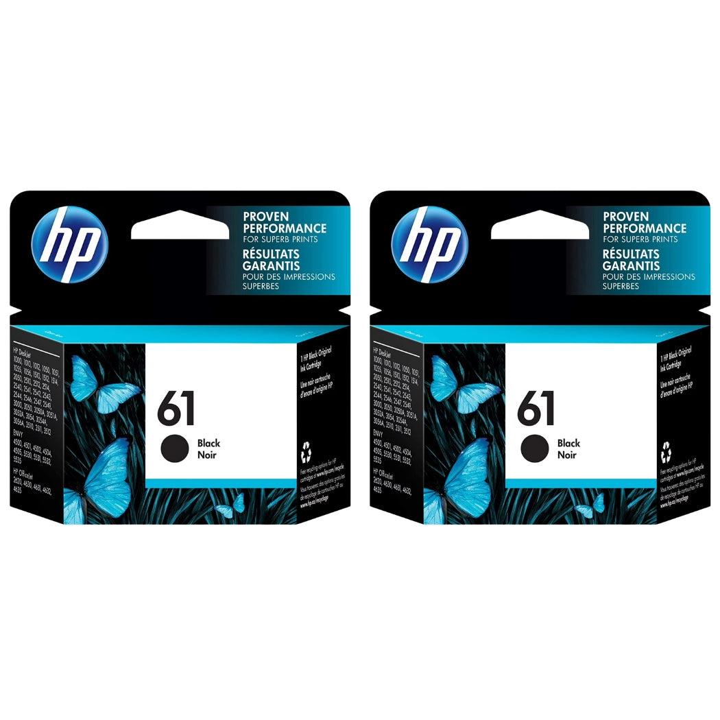 HP 61 (CH561WN) Black Ink Cartridge- 2 Pack
