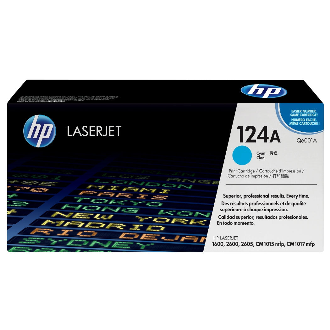 HP 124A High Yield Cyan LaserJet Toner Cartridge, Q6001A
