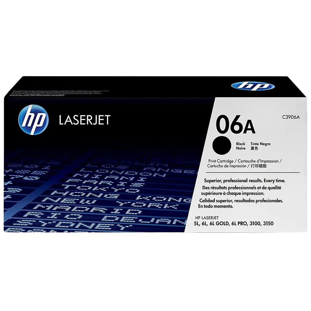 HP 06A Black LaserJet Toner Cartridge, C3906A