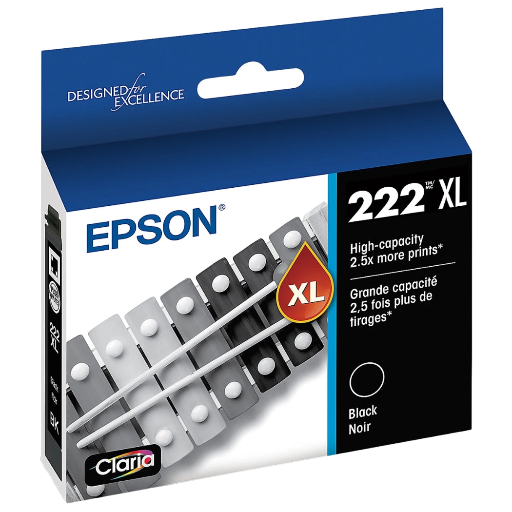 Original Epson 222XL High Yield Black Ink Cartridge, T222XL120-S