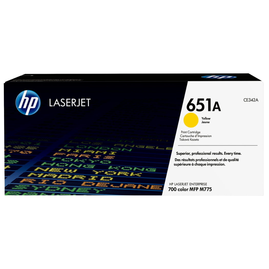 Genuine HP 651A Standard-Yield Yellow Toner Cartridge, CE342A