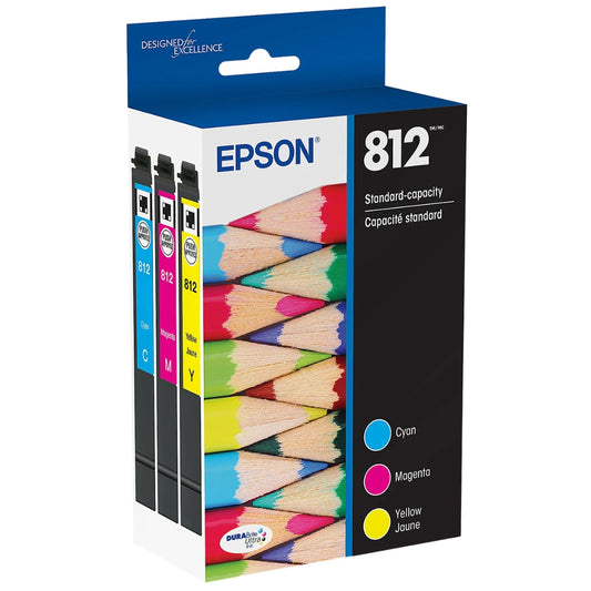 Original Epson 812 Standard Yield Multi-Color (3-Pack) Ink Cartridge T812520-S