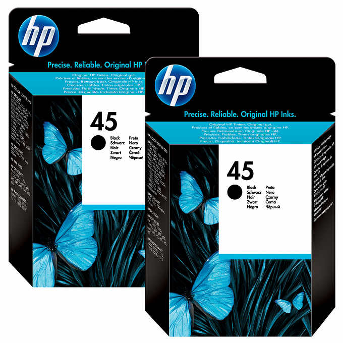HP 45  Black Ink Cartridges- 2 Pack