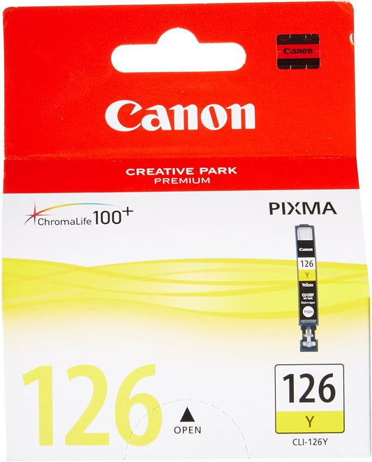 Original Canon 126 Standard Yield Yellow Ink Cartridge, 4564B001 