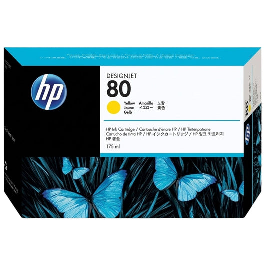 Original HP 80 (C4873A) 175ml Yellow Ink Cartridge