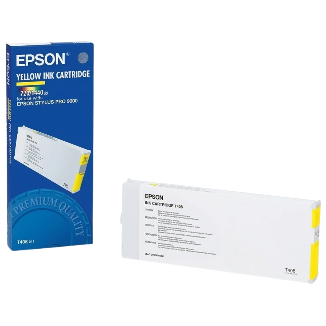 Genuine Epson T408 220ml Standard Yield Yellow Inkjet Cartridge, T408011