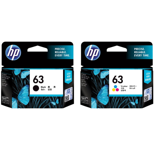 Original High Yield HP 63 Black and Tri-Color Ink Cartridge