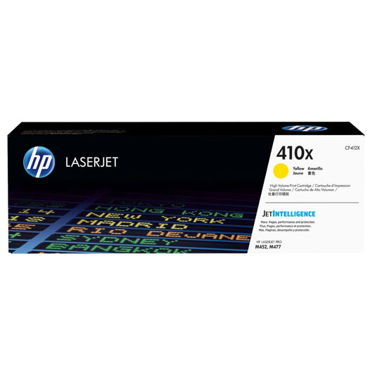 HP 410X High-Yield Yellow Laser Toner Cartridge, CF412X