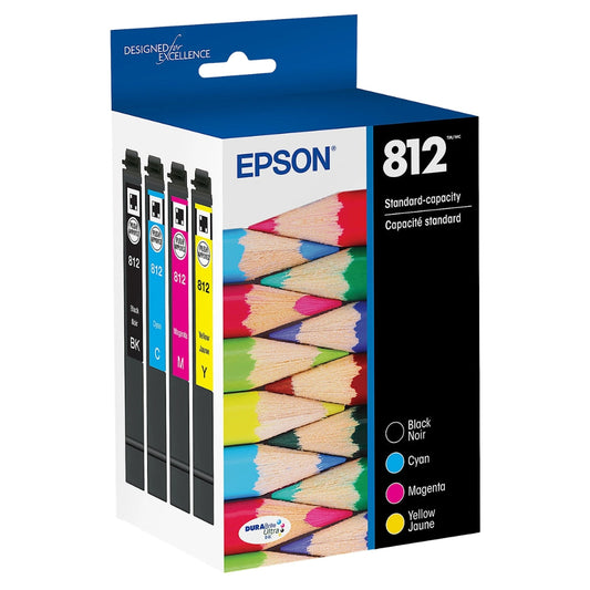 Original Epson 812 Standard Yield Multi-Color (4-Pack) Ink Cartridge T812120-BCS