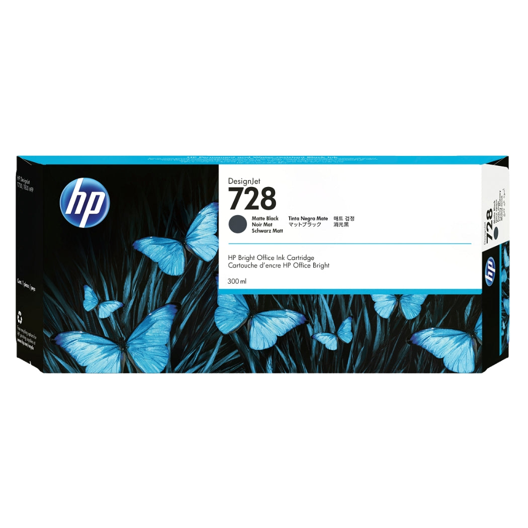 HP 728 300-ml (F9J68A) Matte Black Genuine Ink Cartridge