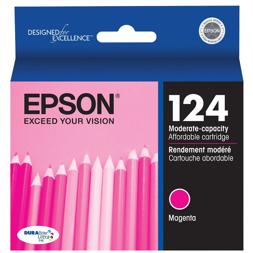 Original Epson T124 Standard Yield Magenta Ink Cartridge, T124320