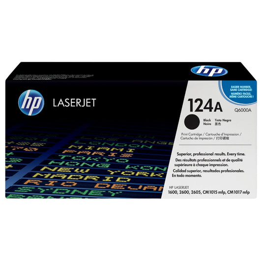 HP 124A High Yield Black LaserJet Toner Cartridge, Q6000A