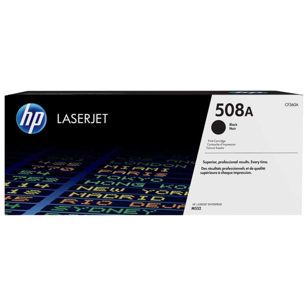 Original HP 508A Standard-Yield Black Toner Cartridge, CF360A