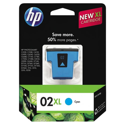 Genuine HP 02XL (C8730WN) Cyan Ink Cartridge
