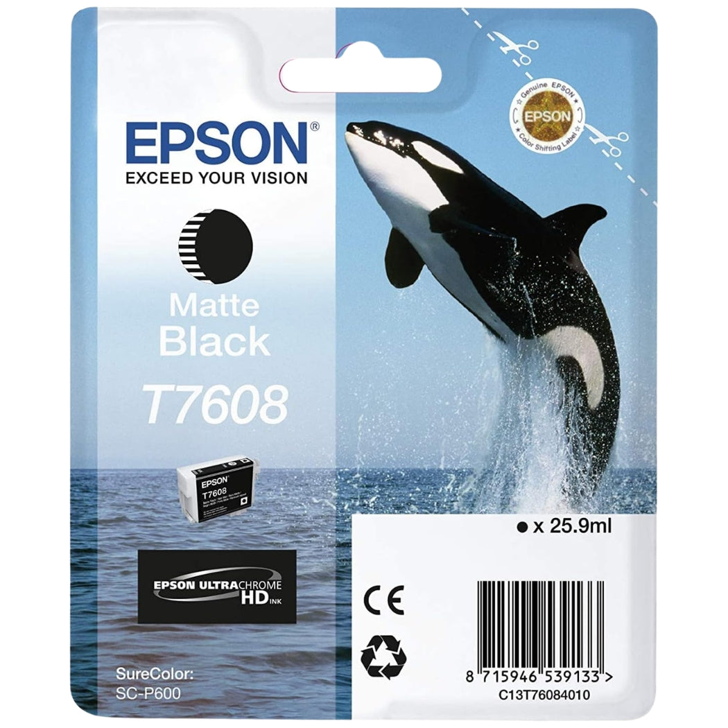 Epson Whale T7608 Matte Black Ink Cartridge