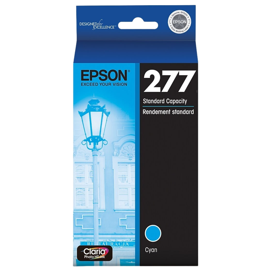 Epson 277 Standard-Yield Cyan Inkjet Cartridge, T277220-S