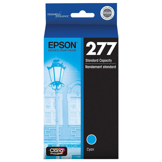 Epson 277 Standard-Yield Cyan Inkjet Cartridge, T277220-S