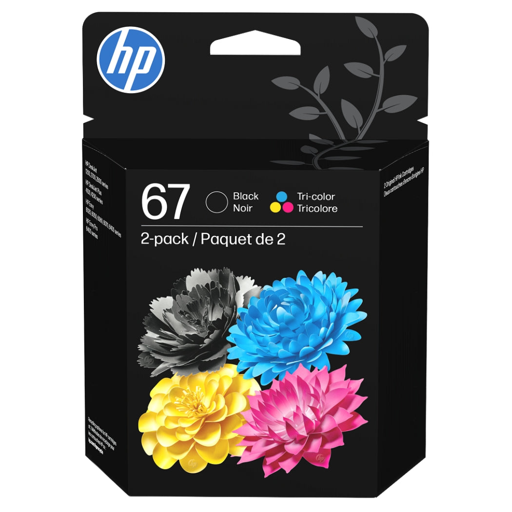 Original HP 67 Black and Color Ink Cartridge-2 Pack