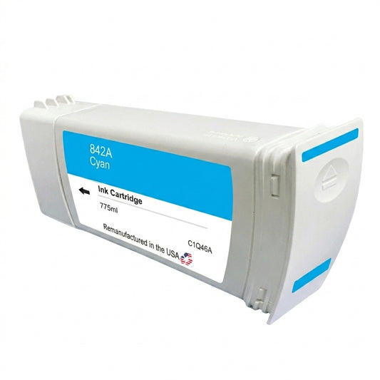 JIT Brand for Brand for HP 842A Cyan Remanufactured in the USA Ink Cartridge-C1Q46A