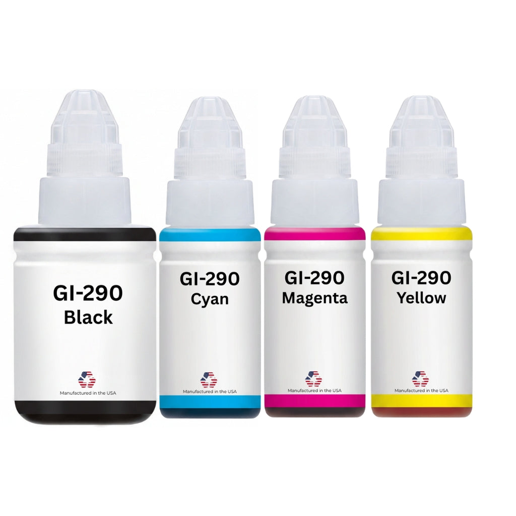 JIT Brand Replacement For Canon GI-290 BK 135ml CMY 70ml Ink Multi-Color Bottle Made in the USA