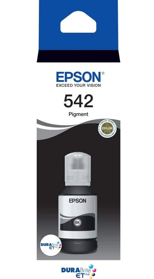 Genuine Epson T542 Standard Yield Black Ink Bottle, T542120