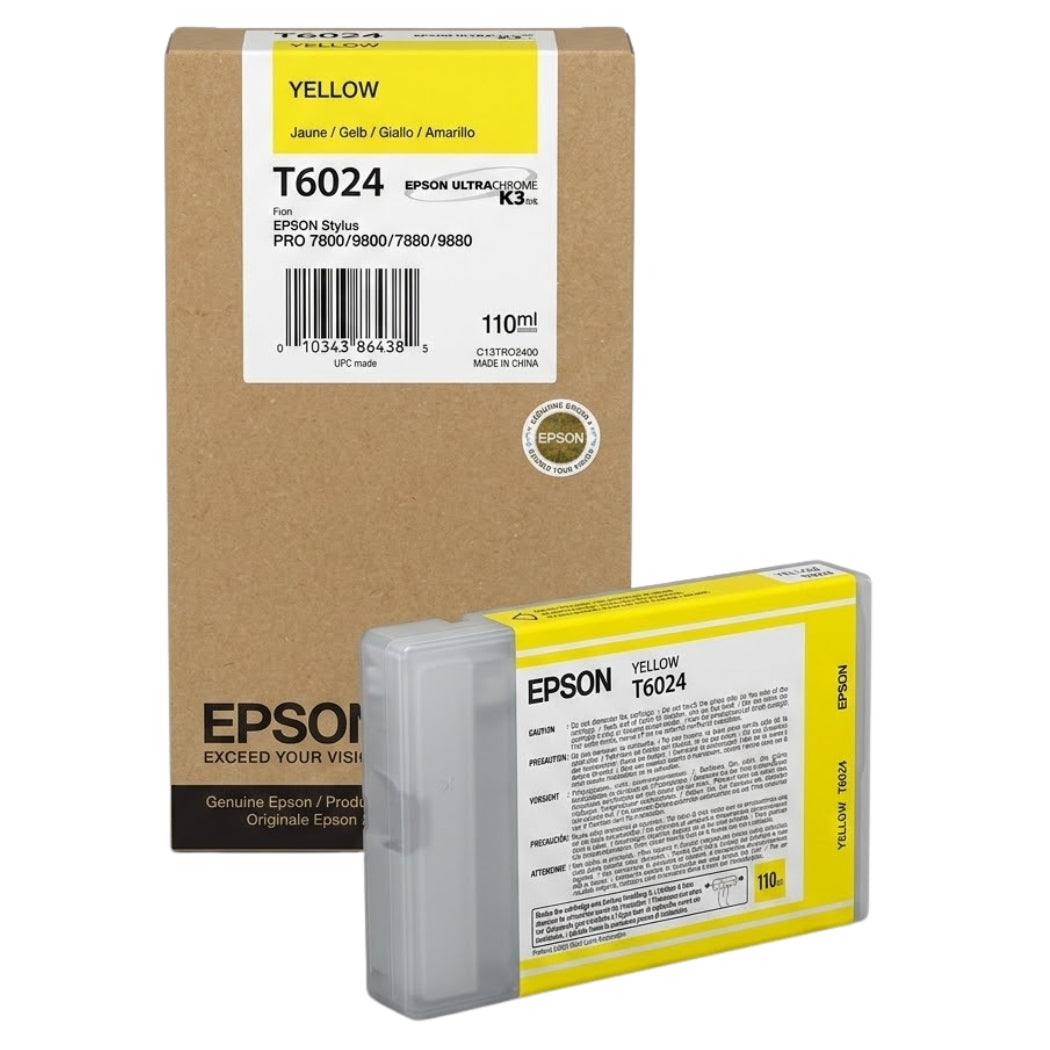 Original Epson T6024 Standard Yield 110ml Yellow Ink Cartridge, C13T602400