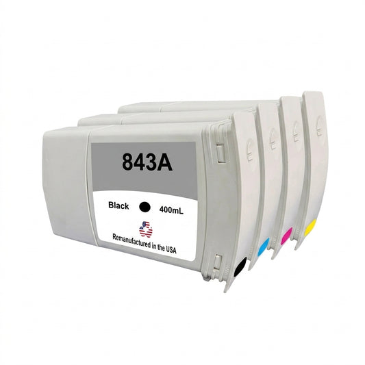 JIT Brand for HP 843A BCMY Remanufactured in the USA Ink Cartridge-4-Pack