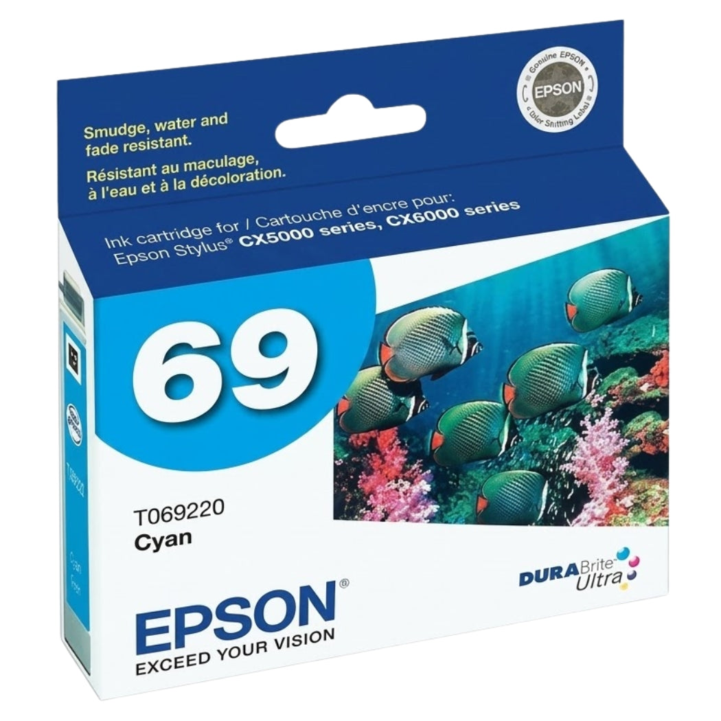 New Genuine Epson 69 Cyan Ink Cartridge