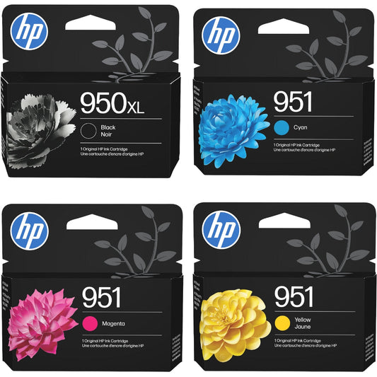 Original HP 950XL Black & 951 Cyan, Magenta & Yellow Ink Cartridges