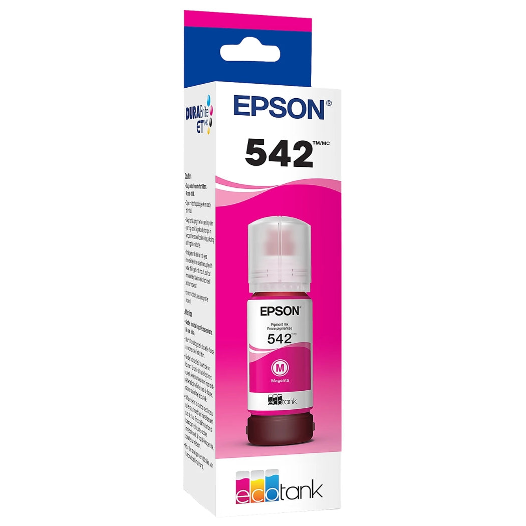 Genuine Epson T542 70ml Standard Yield Magenta Ink Bottle, T542320