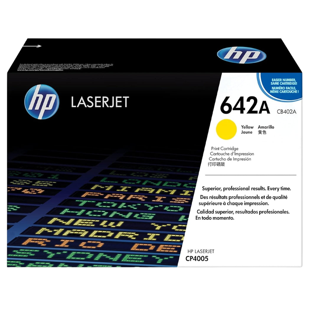 HP 642A Standard Yield Yellow LaserJet Toner Cartridge, CB402A
