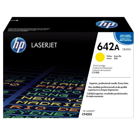 HP 642A Standard Yield Yellow LaserJet Toner Cartridge, CB402A