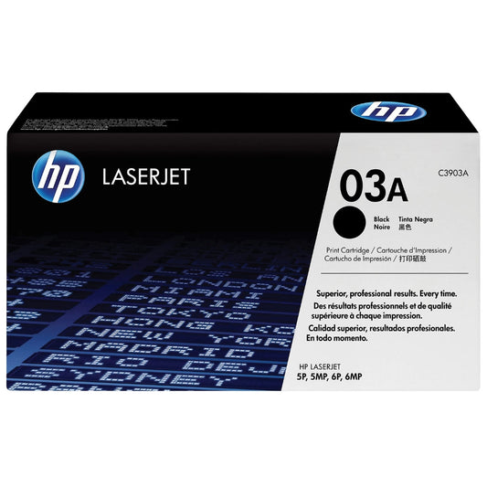 Original HP 03A Standard Yield Black Laser Toner Cartridge, C3903A